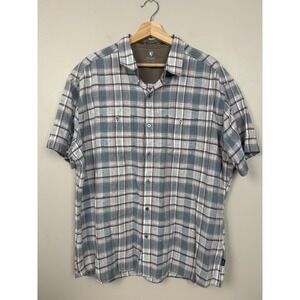 Kuhl‎ Skorpio Short Sleeve Shirt Men's Lg Linen Cotton Blend Lightweight Hiking